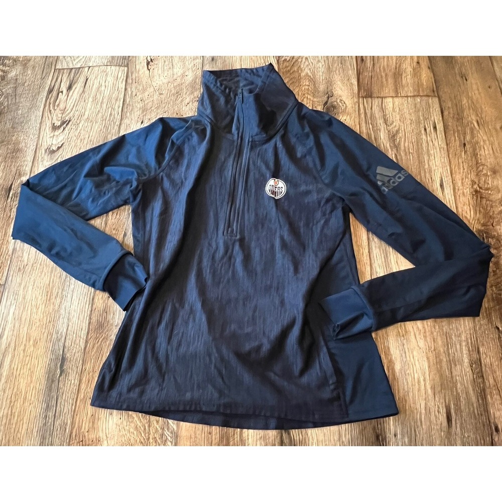 Adidas Edmonton Oilers 1/2 Zip Pullover Womens Medium Climalite Great Condition